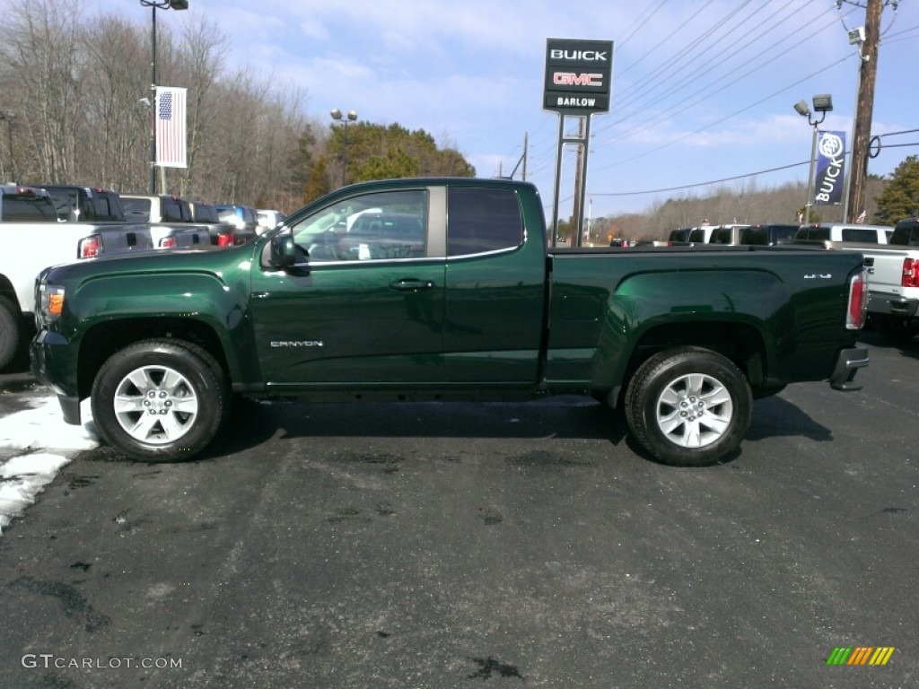 2015 Canyon SLE Extended Cab 4x4 - Emerald Green Metallic / Cocoa/Dune photo #3