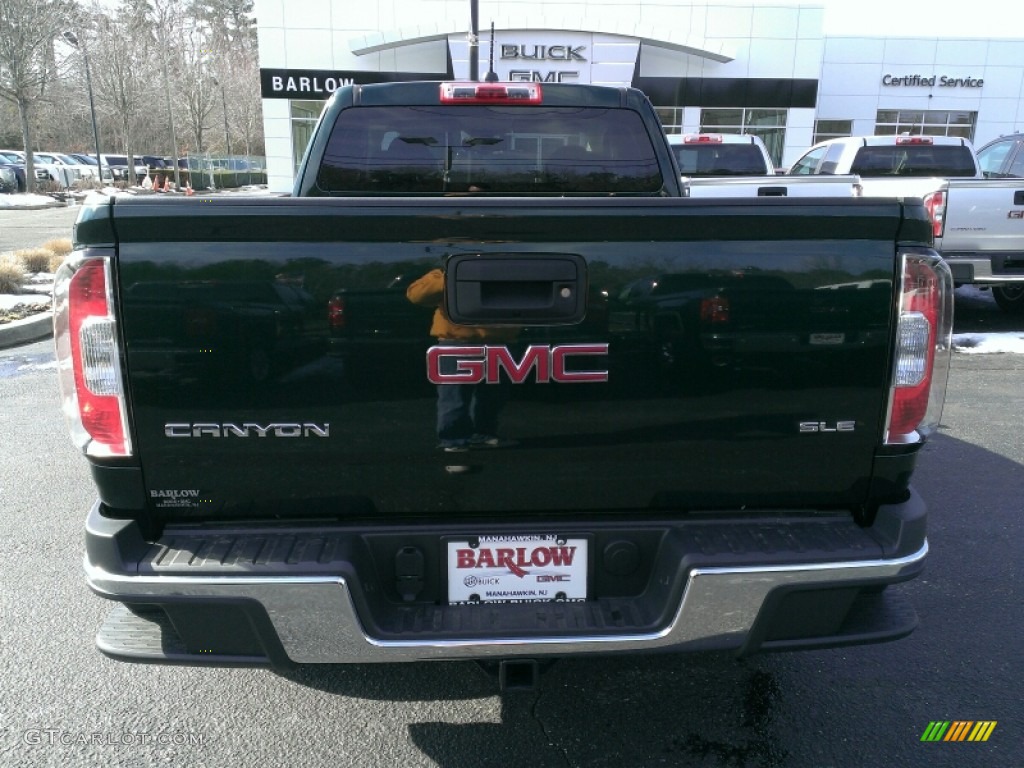 2015 Canyon SLE Extended Cab 4x4 - Emerald Green Metallic / Cocoa/Dune photo #5