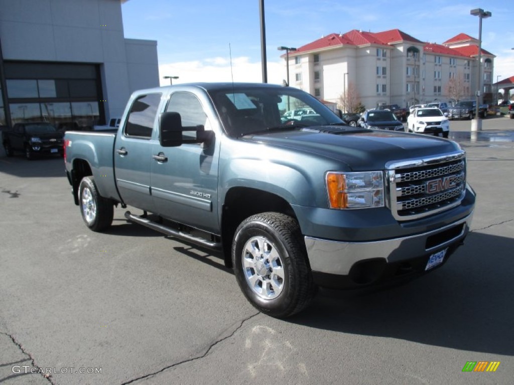2014 Sierra 3500HD SLE Crew Cab 4x4 - Stealth Gray Metallic / Ebony photo #1
