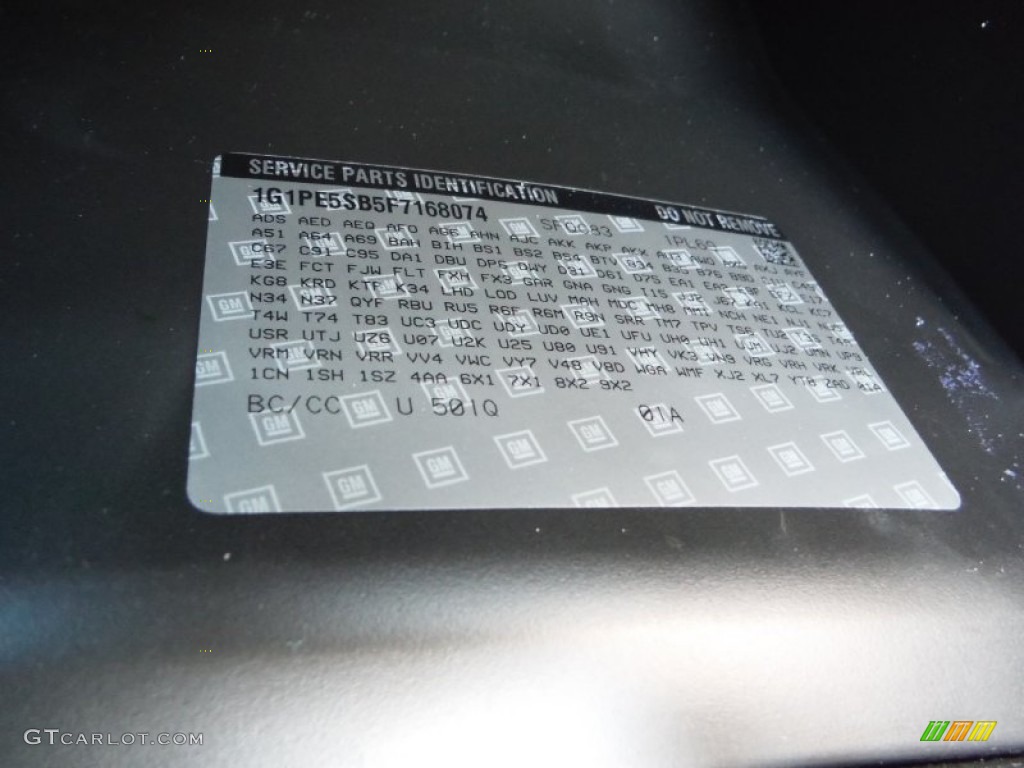 2015 Chevrolet Cruze LT Info Tag Photos