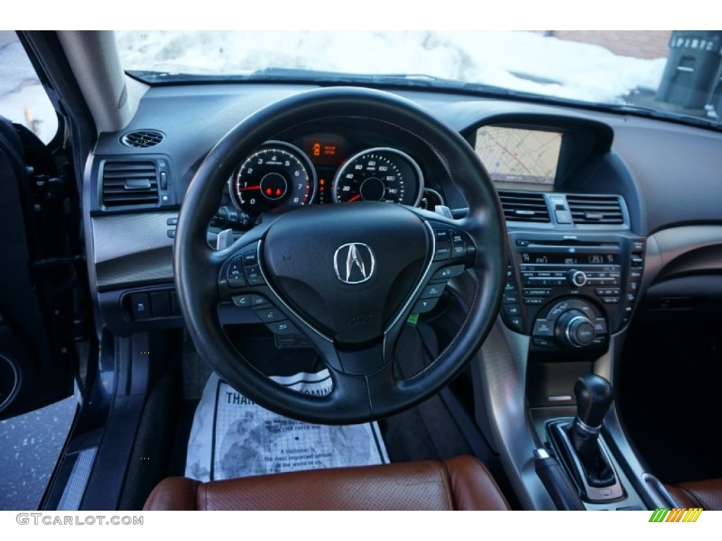 2012 Acura TL 3.7 SH-AWD Technology Umber Steering Wheel Photo #102080289