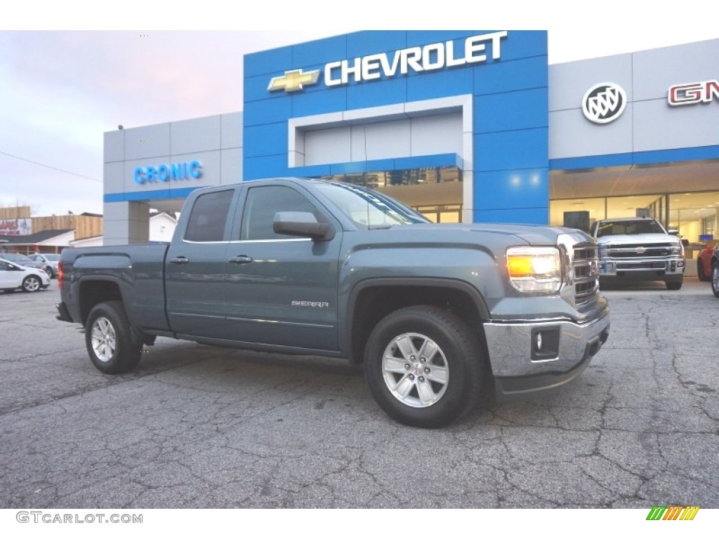 2014 Sierra 1500 SLE Double Cab - Cobalt Blue Metallic / Jet Black photo #1