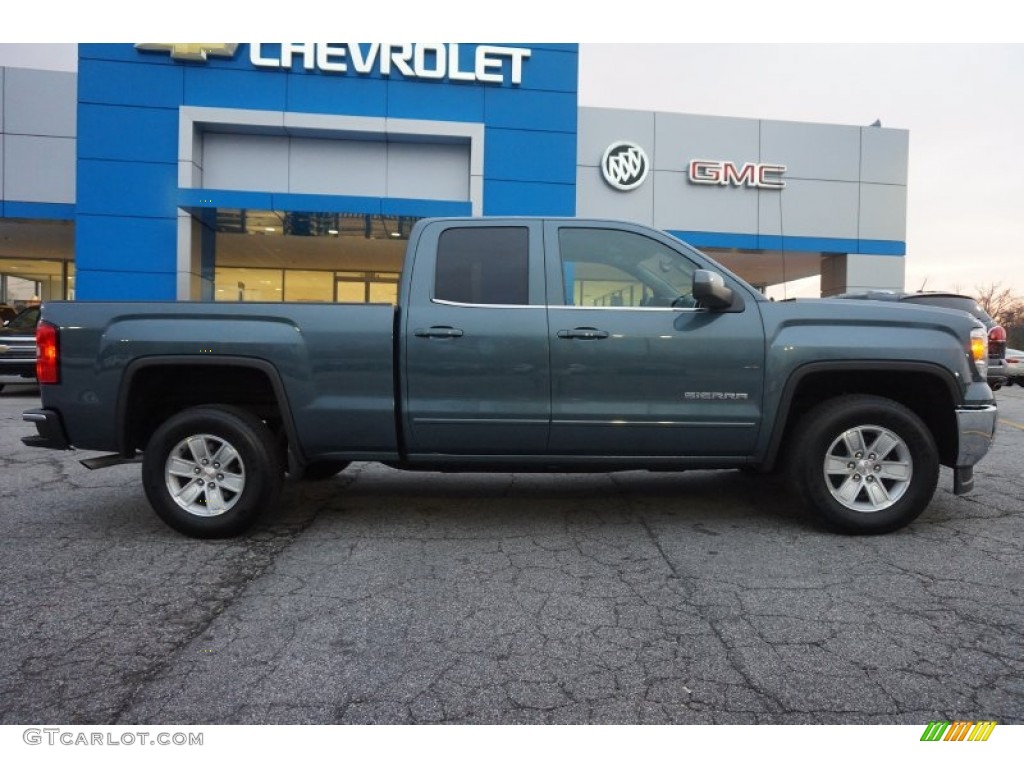 2014 Sierra 1500 SLE Double Cab - Cobalt Blue Metallic / Jet Black photo #8