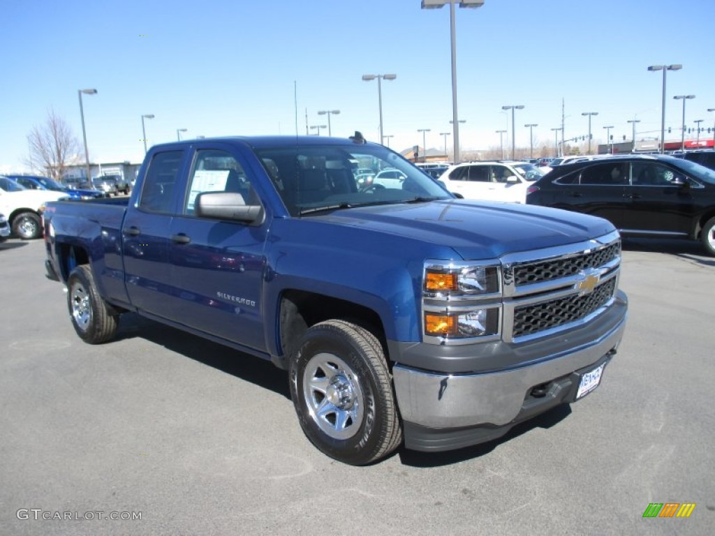 Deep Ocean Blue Metallic 2015 Chevrolet Silverado 1500 WT Double Cab 4x4 Exterior Photo #102085947