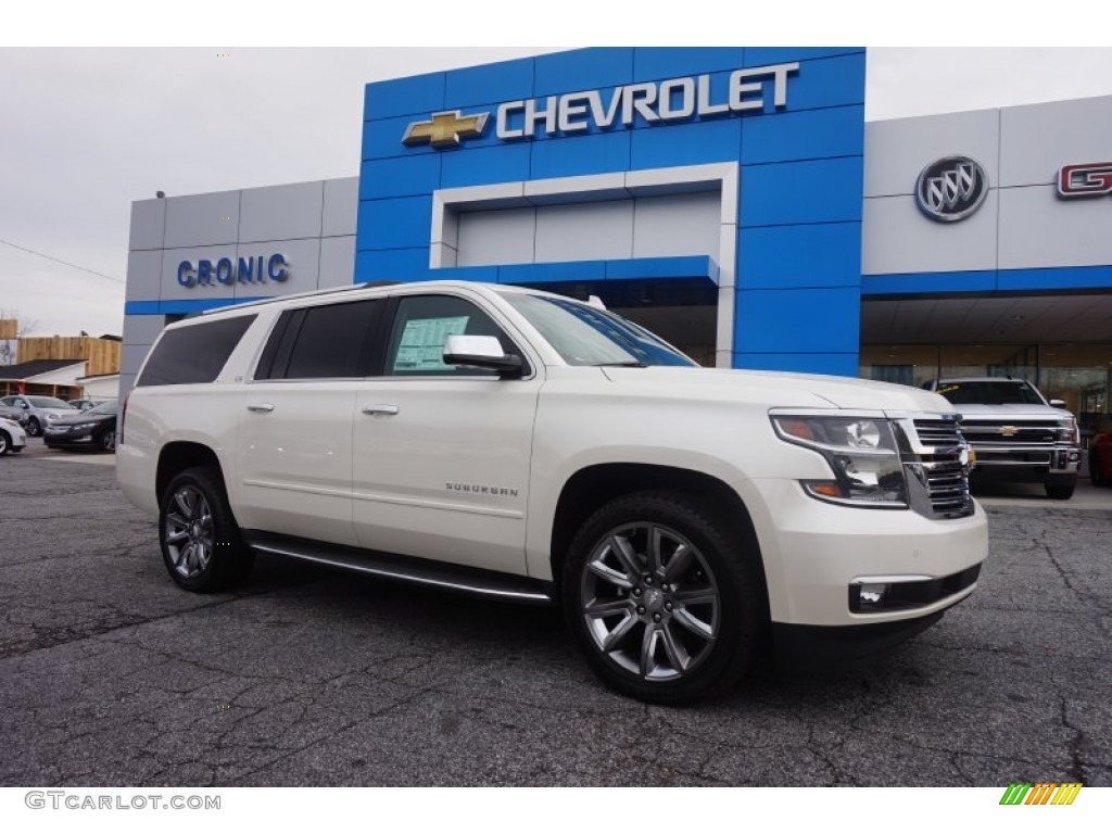 2015 Suburban LTZ 4WD - White Diamond Tricoat / Jet Black photo #1