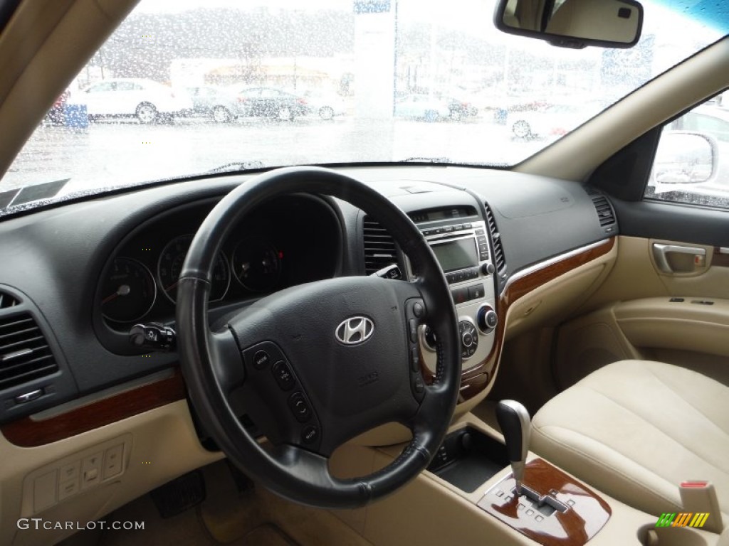 Beige Interior 2009 Hyundai Santa Fe SE 4WD Photo #102087789
