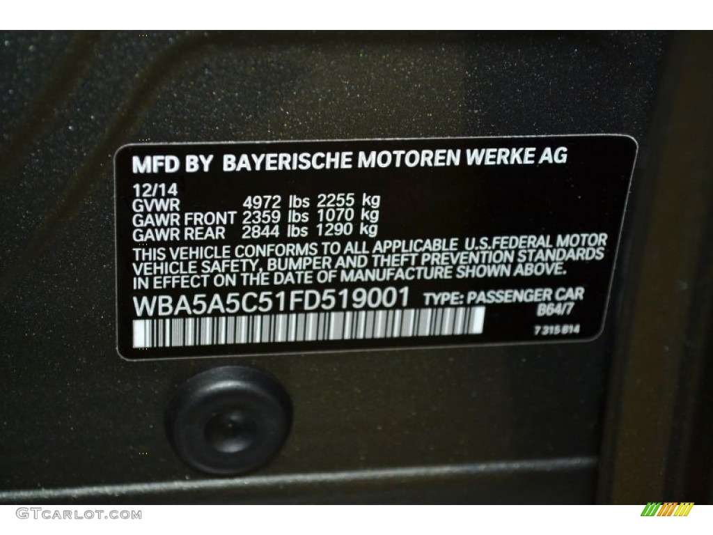 2015 5 Series 528i Sedan - Callisto Grey Metallic / Black photo #5