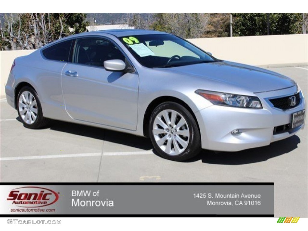 2009 Accord EX-L V6 Coupe - Alabaster Silver Metallic / Black photo #1