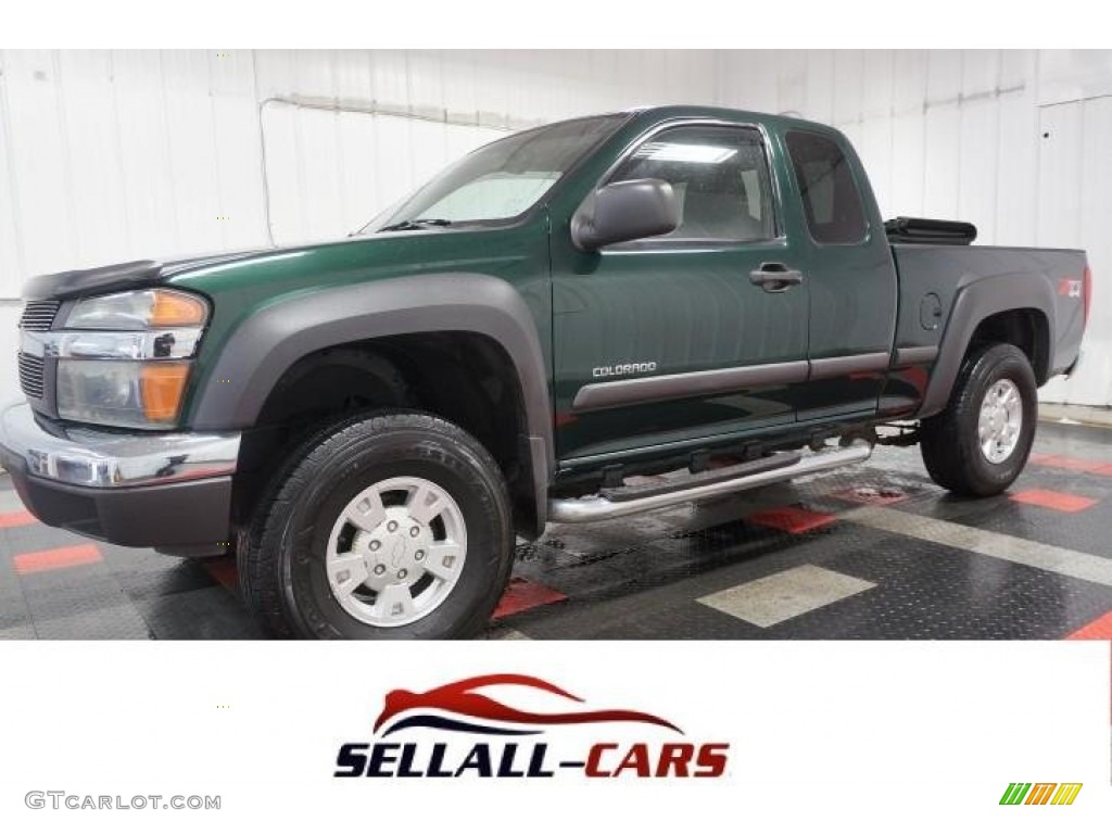 2004 Colorado Z71 Extended Cab 4x4 - Dark Green Metallic / Medium Dark Pewter photo #1