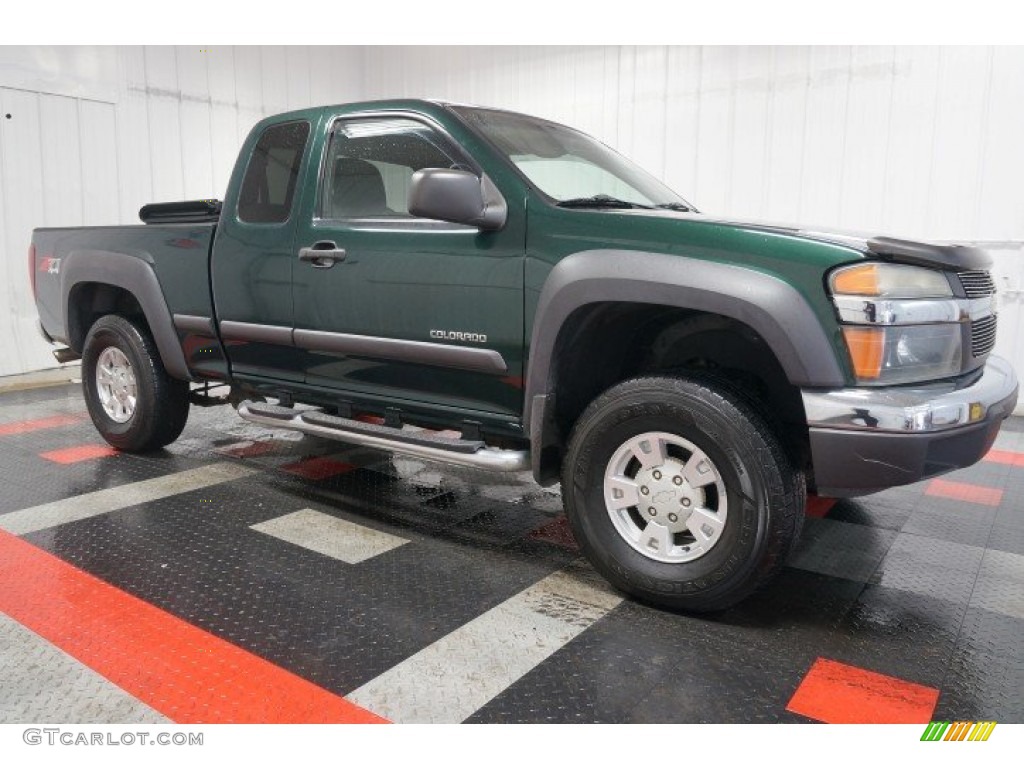 Dark Green Metallic 2004 Chevrolet Colorado Z71 Extended Cab 4x4 Exterior Photo #102094188