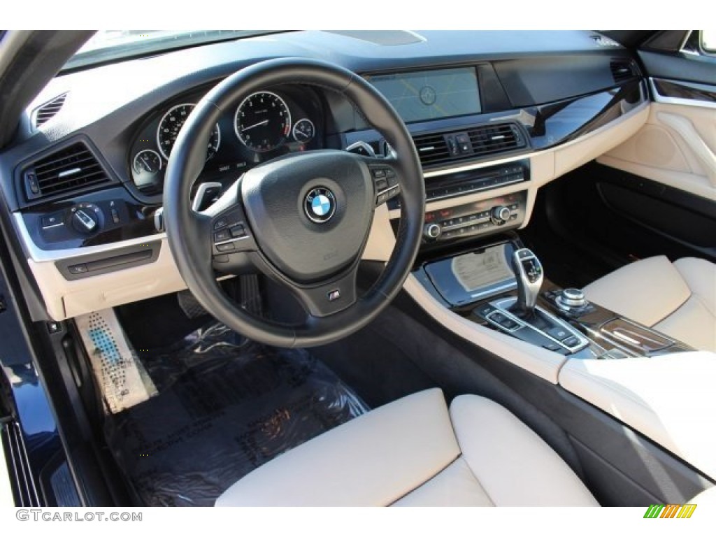 Oyster/Black Interior 2012 BMW 5 Series 550i Sedan Photo #102094572