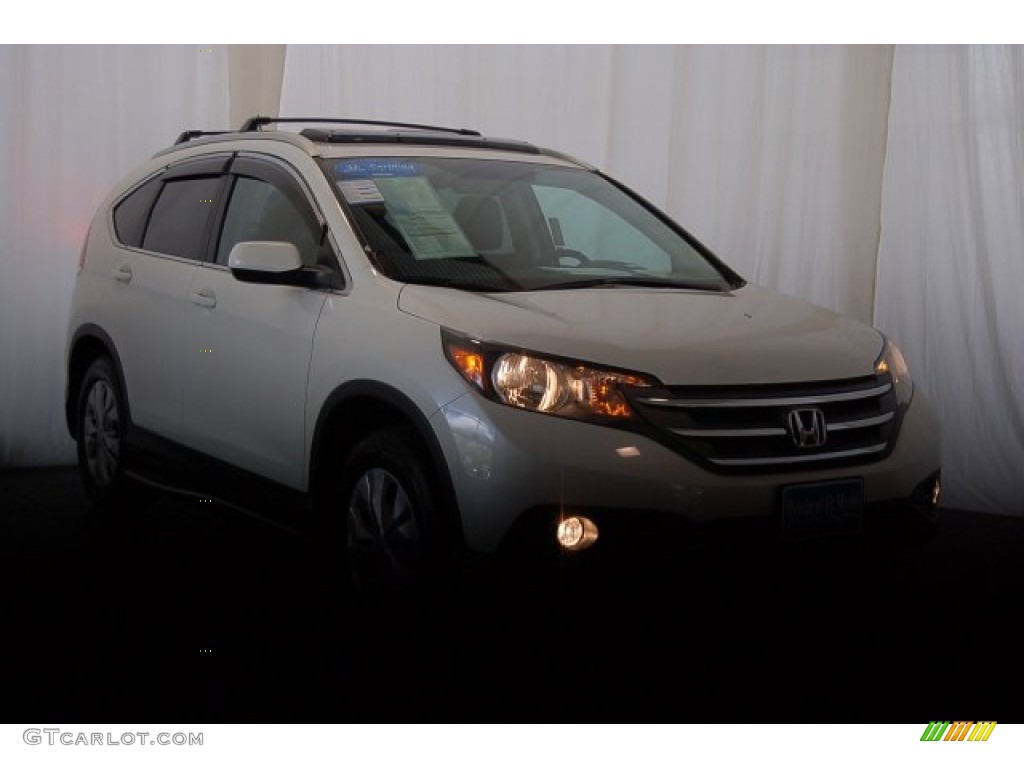 2014 CR-V EX-L AWD - White Diamond Pearl / Black photo #2