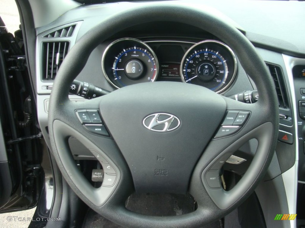 2013 Hyundai Sonata GLS Gray Steering Wheel Photo #102099252