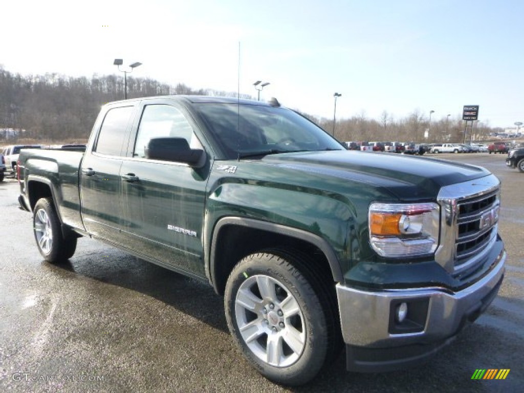 2015 Sierra 1500 SLE Double Cab 4x4 - Emerald Green Metallic / Jet Black photo #7