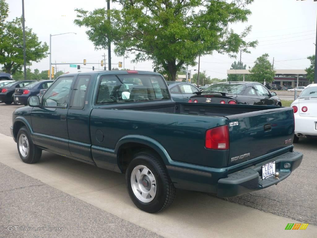 1998 Sonoma SLS Extended Cab - Emerald Green Metallic / Pewter photo #6