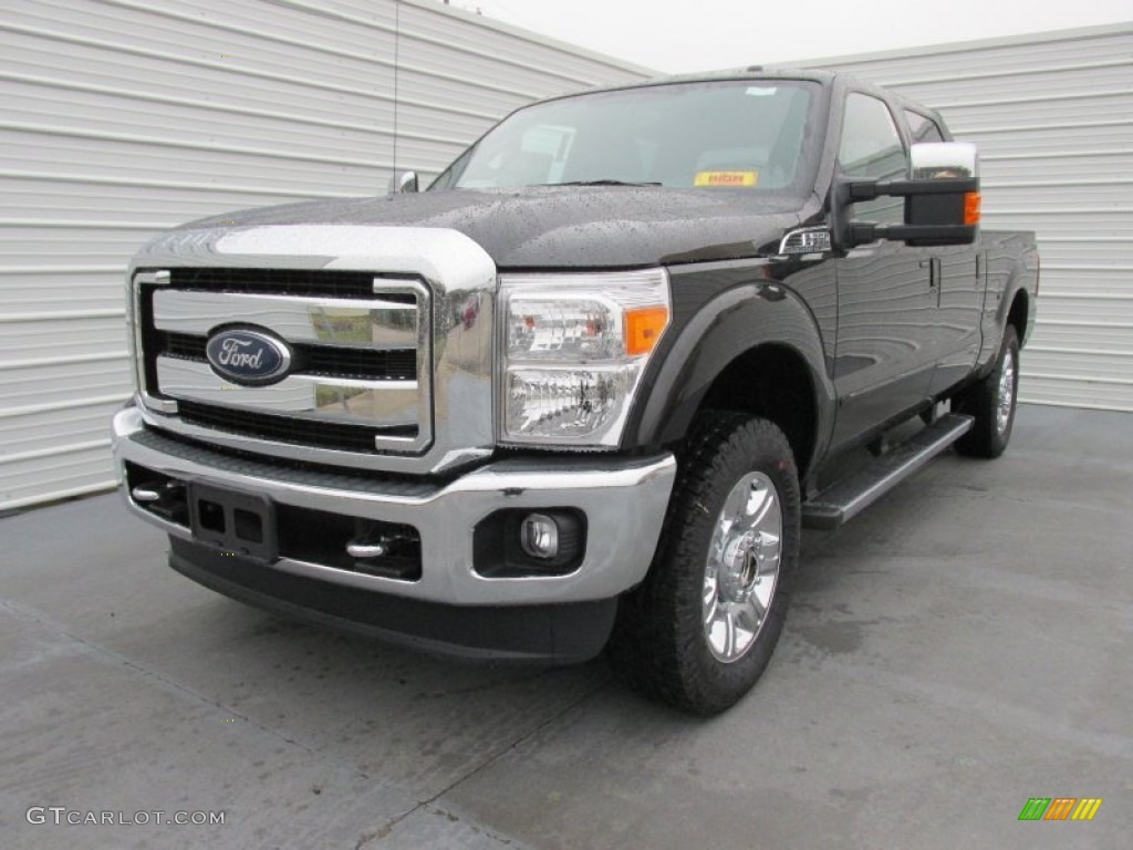 2015 F250 Super Duty Lariat Crew Cab 4x4 - Tuxedo Black / Black photo #7