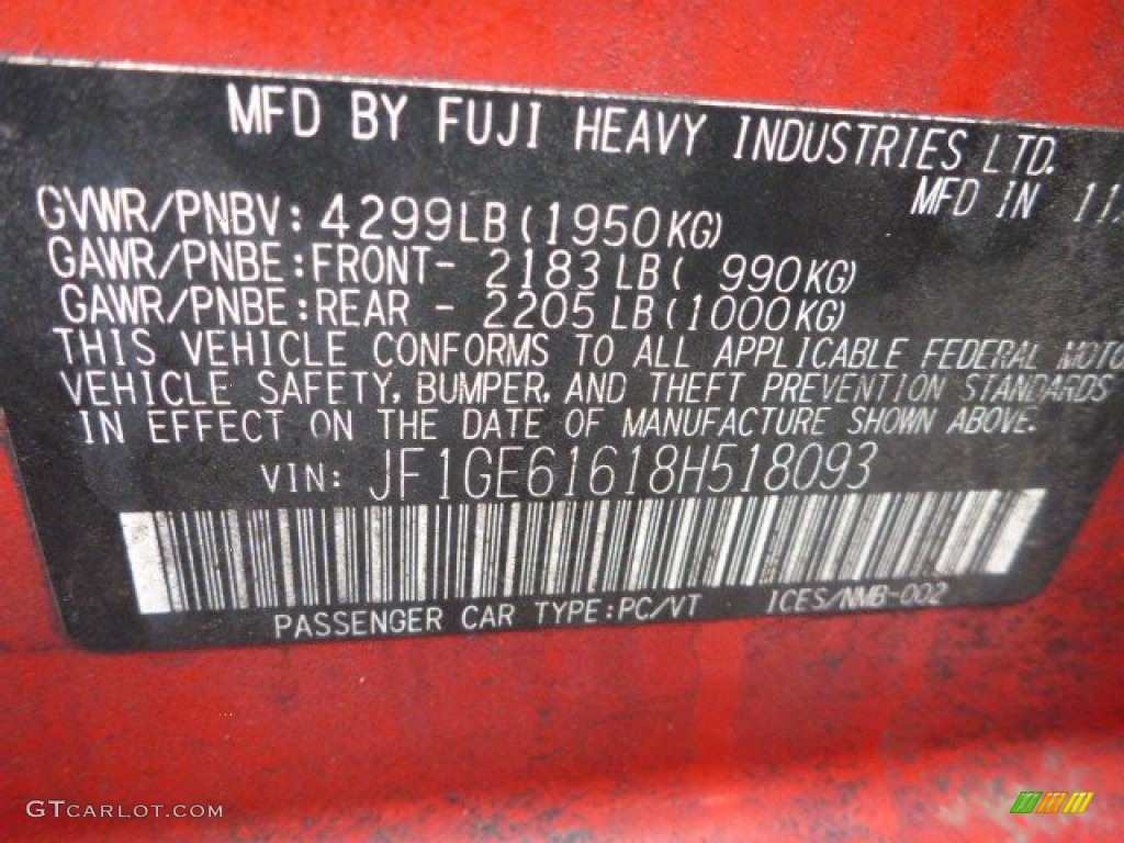 2008 Impreza 2.5i Sedan - Lightning Red / Ivory photo #2