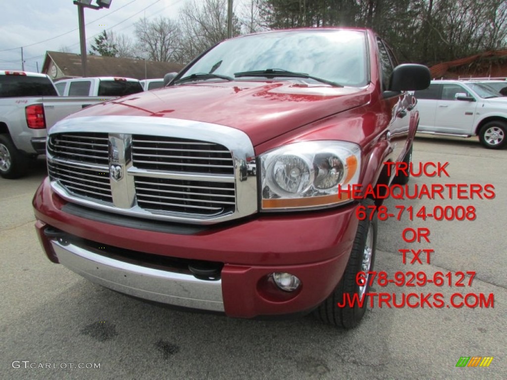 2006 Ram 2500 Laramie Mega Cab 4x4 - Inferno Red Crystal Pearl / Medium Slate Gray photo #1