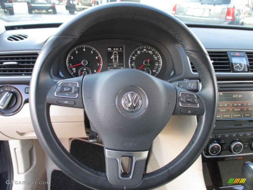 2014 Volkswagen Passat 1.8T SEL Premium Cornsilk Beige Steering Wheel Photo #102116520