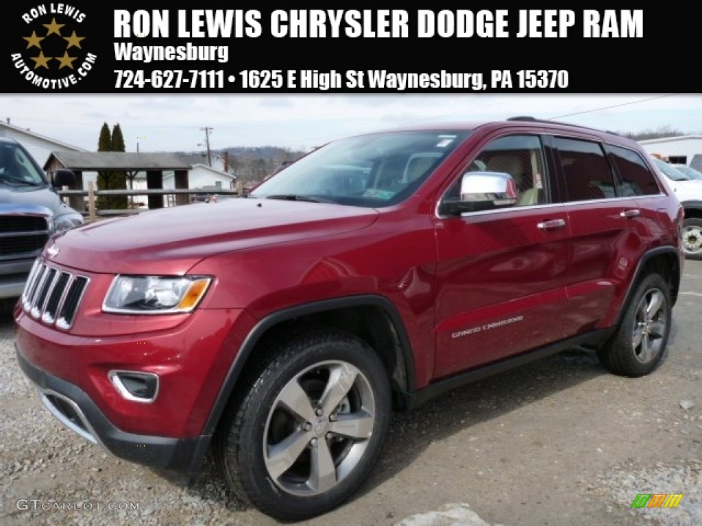 2015 Grand Cherokee Limited 4x4 - Deep Cherry Red Crystal Pearl / Black/Light Frost Beige photo #1