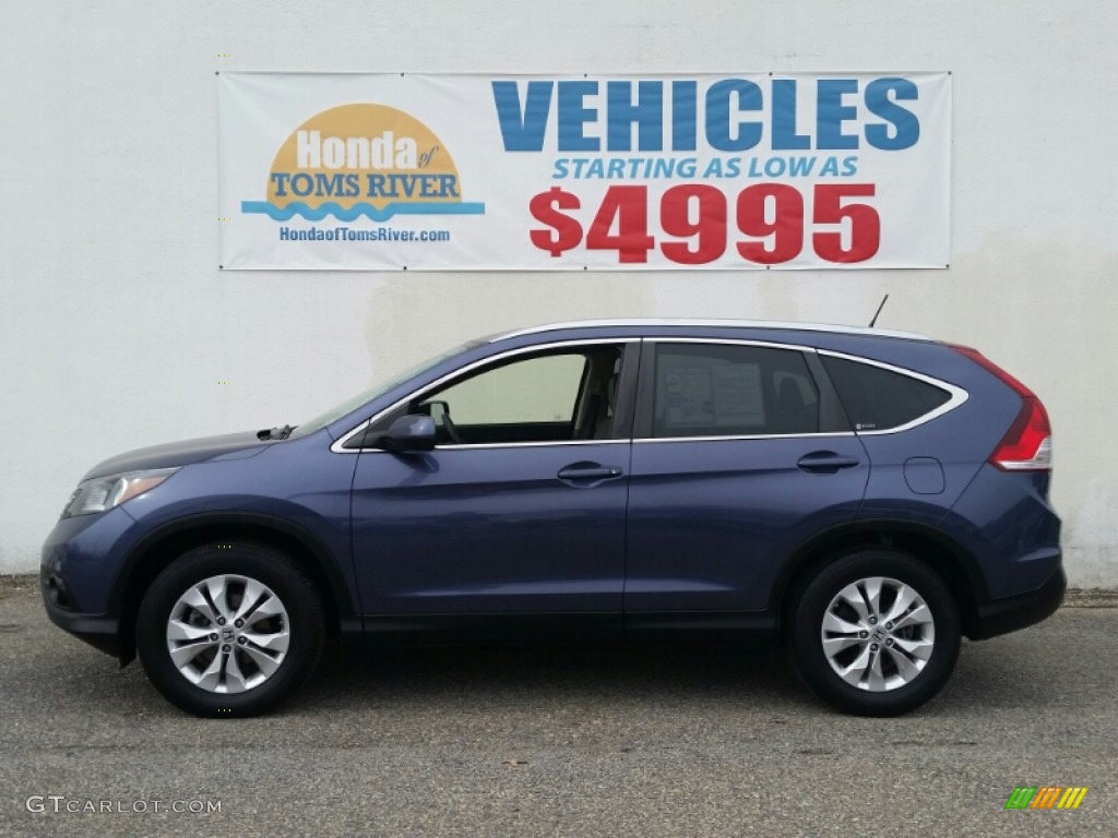 2012 CR-V EX-L 4WD - Twilight Blue Metallic / Beige photo #3