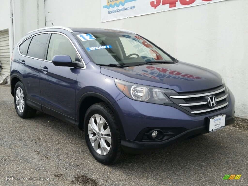 2012 CR-V EX-L 4WD - Twilight Blue Metallic / Beige photo #27