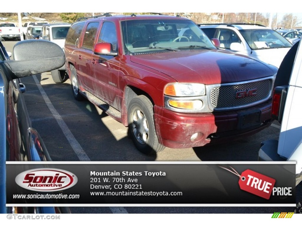 2003 Yukon XL Denali AWD - Garnet Red Metallic / Stone Gray photo #1
