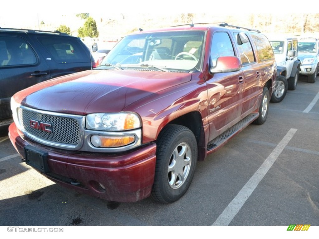 2003 Yukon XL Denali AWD - Garnet Red Metallic / Stone Gray photo #4