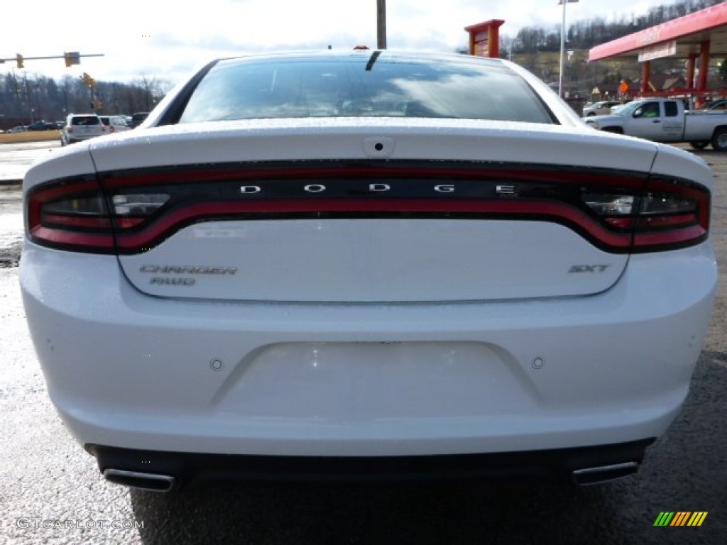 2015 Charger SXT AWD - Bright White / Black/Ruby Red photo #4