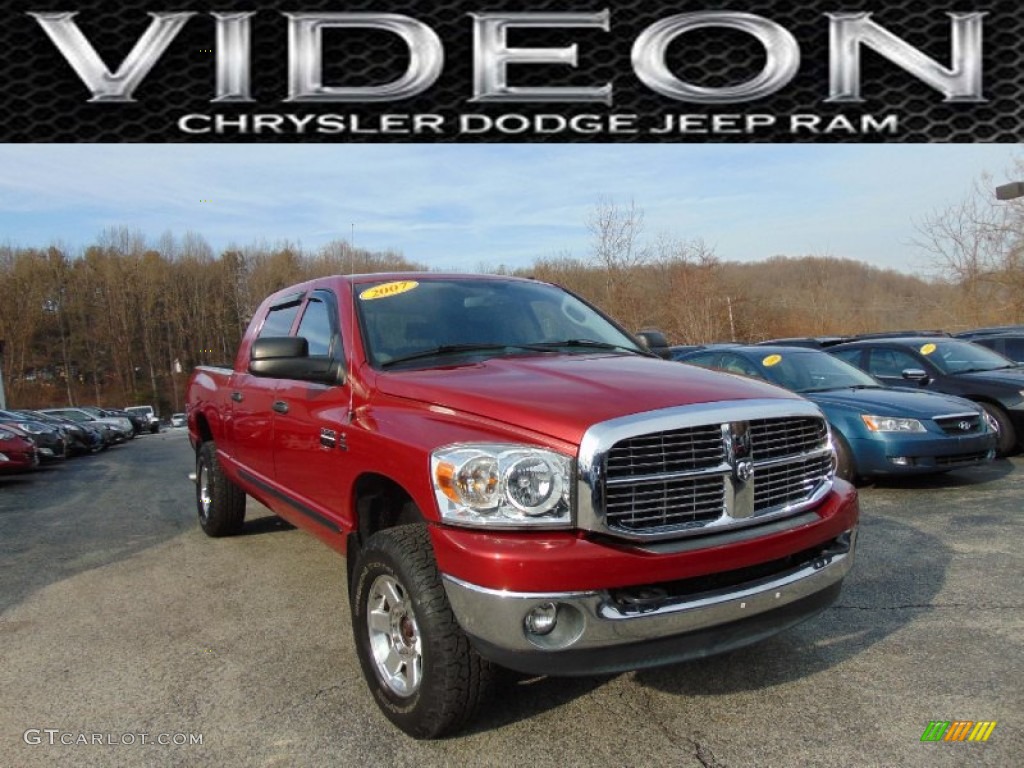 2007 Ram 2500 SLT Mega Cab 4x4 - Inferno Red Crystal Pearl / Medium Slate Gray photo #1