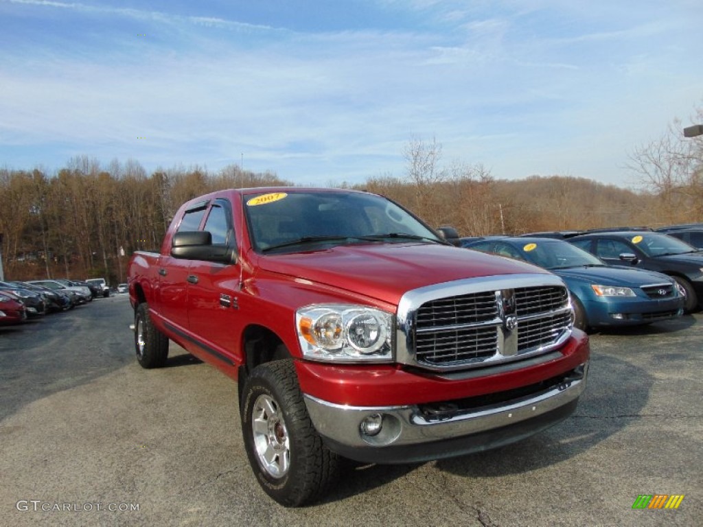 2007 Ram 2500 SLT Mega Cab 4x4 - Inferno Red Crystal Pearl / Medium Slate Gray photo #9