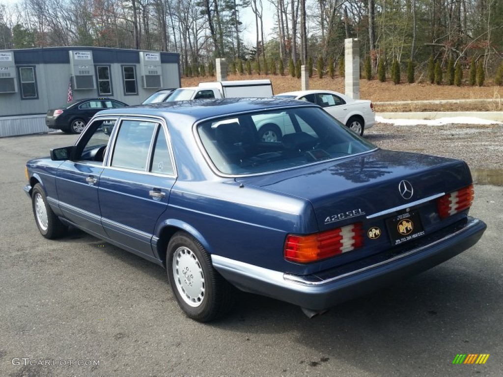 1989 S Class 420 SEL - Nautical Blue Metallic / Blue photo #22