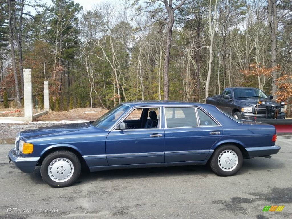 1989 S Class 420 SEL - Nautical Blue Metallic / Blue photo #24