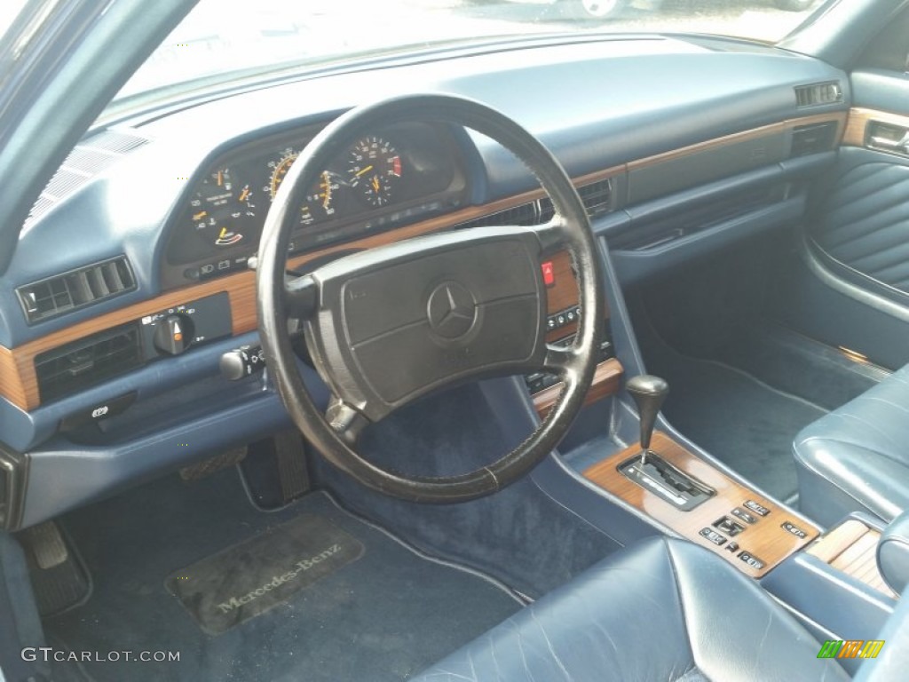 1989 S Class 420 SEL - Nautical Blue Metallic / Blue photo #33