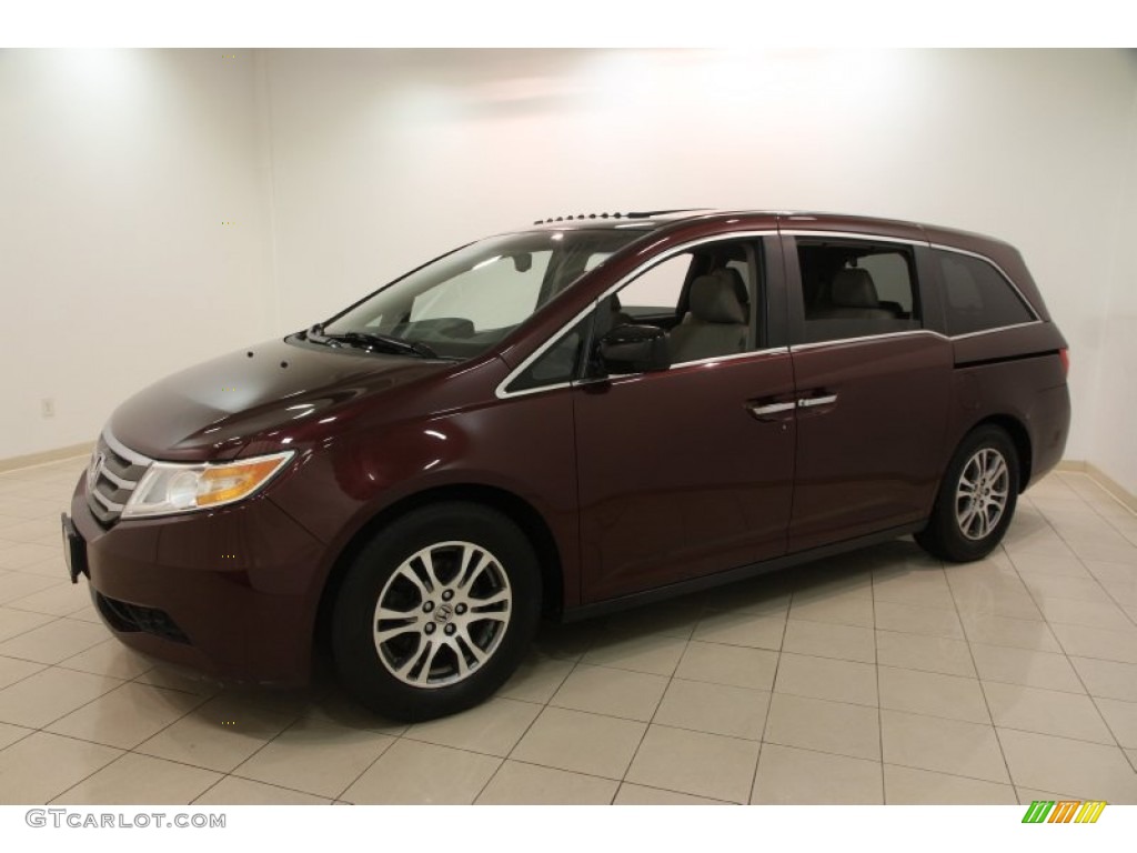 2012 Odyssey EX-L - Dark Cherry Pearl II / Gray photo #3