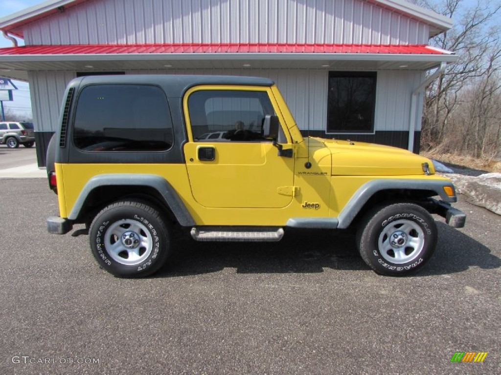 2000 Wrangler SE 4x4 - Solar Yellow / Agate photo #2