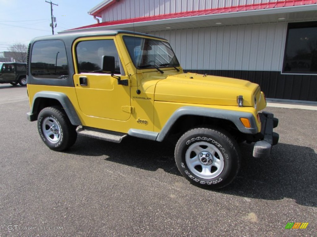 2000 Wrangler SE 4x4 - Solar Yellow / Agate photo #7