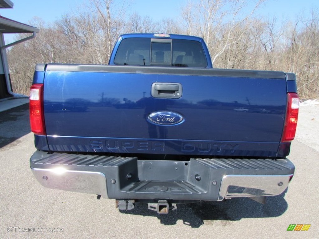 2008 F350 Super Duty Lariat Crew Cab 4x4 - Dark Blue Pearl Metallic / Camel photo #4