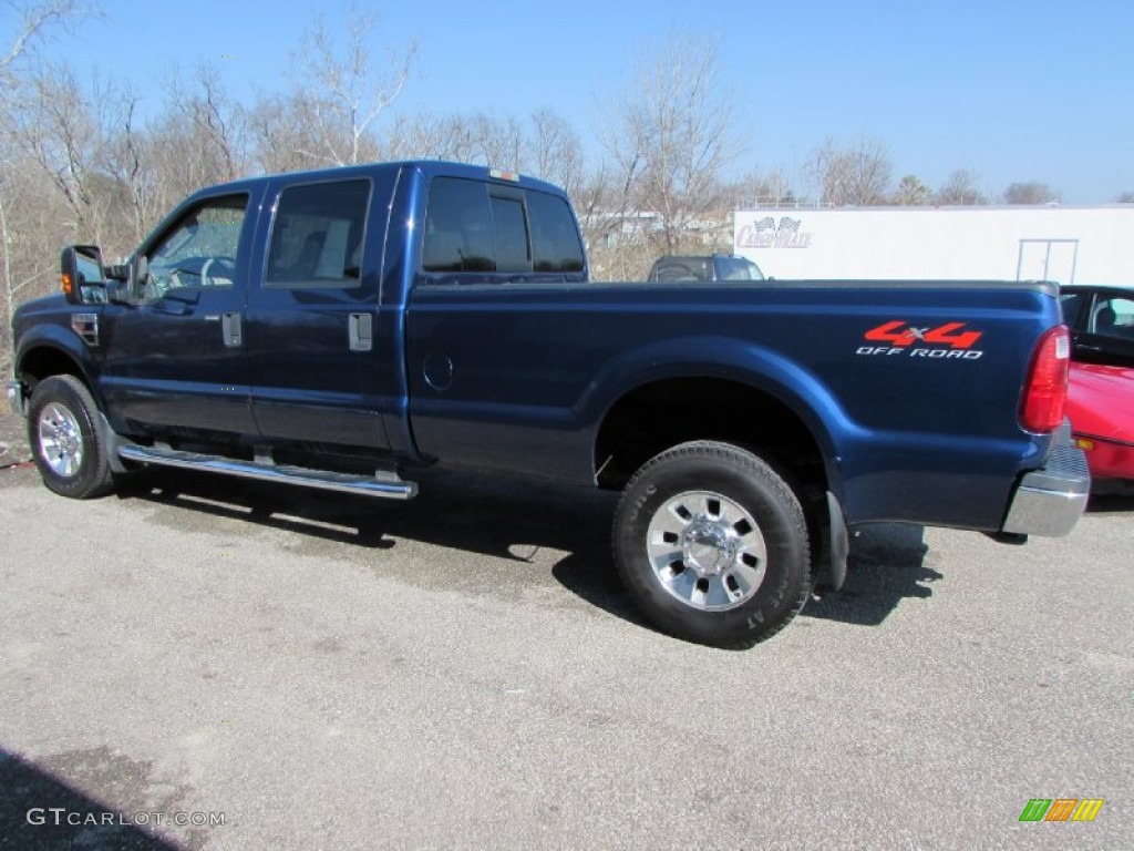 2008 F350 Super Duty Lariat Crew Cab 4x4 - Dark Blue Pearl Metallic / Camel photo #5