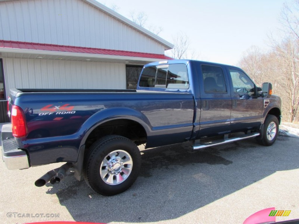 2008 F350 Super Duty Lariat Crew Cab 4x4 - Dark Blue Pearl Metallic / Camel photo #6