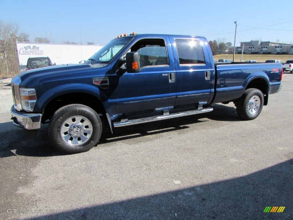 Dark Blue Pearl Metallic 2008 Ford F350 Super Duty Lariat Crew Cab 4x4 Exterior Photo #102137421