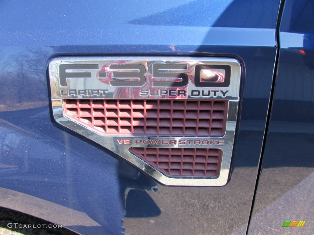 2008 F350 Super Duty Lariat Crew Cab 4x4 - Dark Blue Pearl Metallic / Camel photo #10