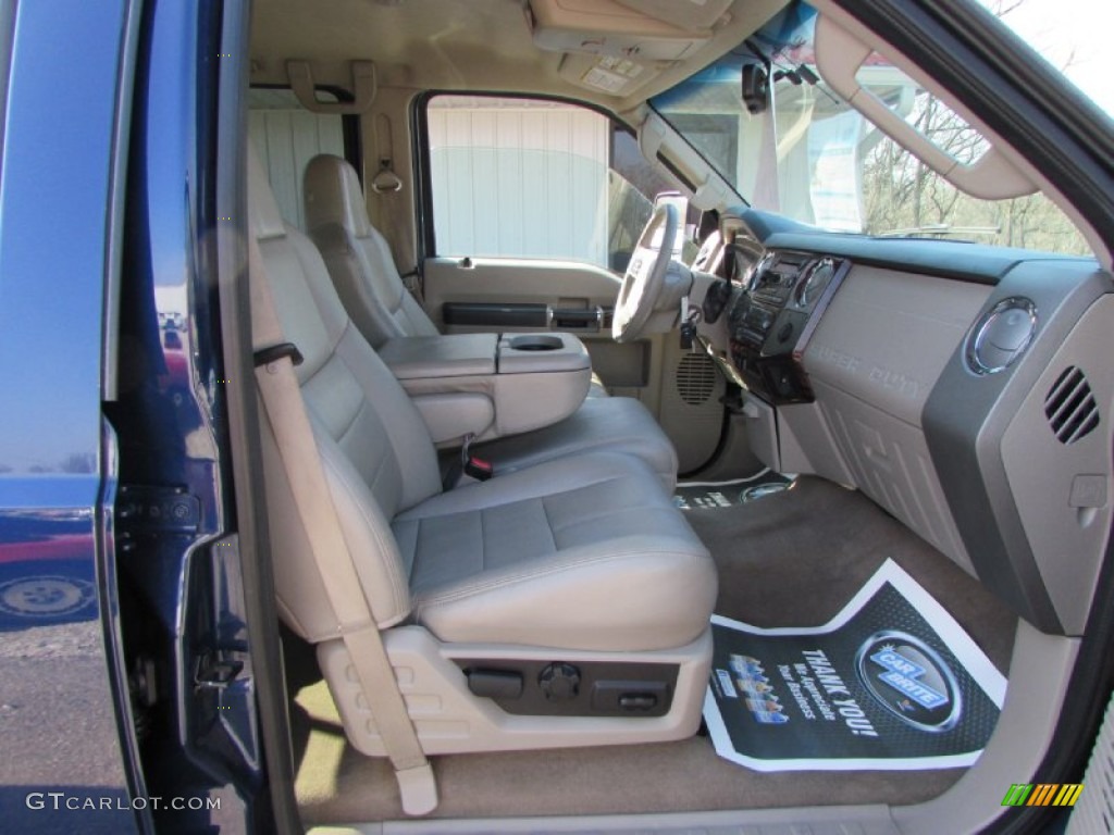 2008 F350 Super Duty Lariat Crew Cab 4x4 - Dark Blue Pearl Metallic / Camel photo #22