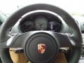 2015 Porsche Cayman Black/Luxor Beige Interior Steering Wheel Photo