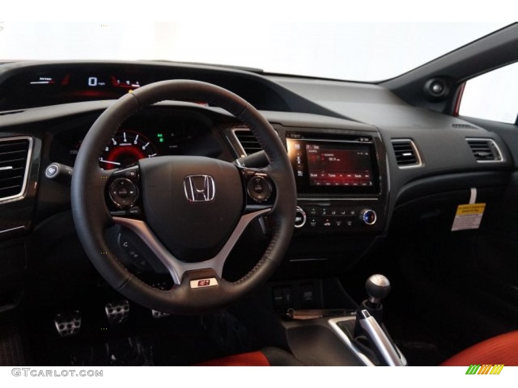 2015 Honda Civic Si Coupe Si Black/Red Dashboard Photo #102140478