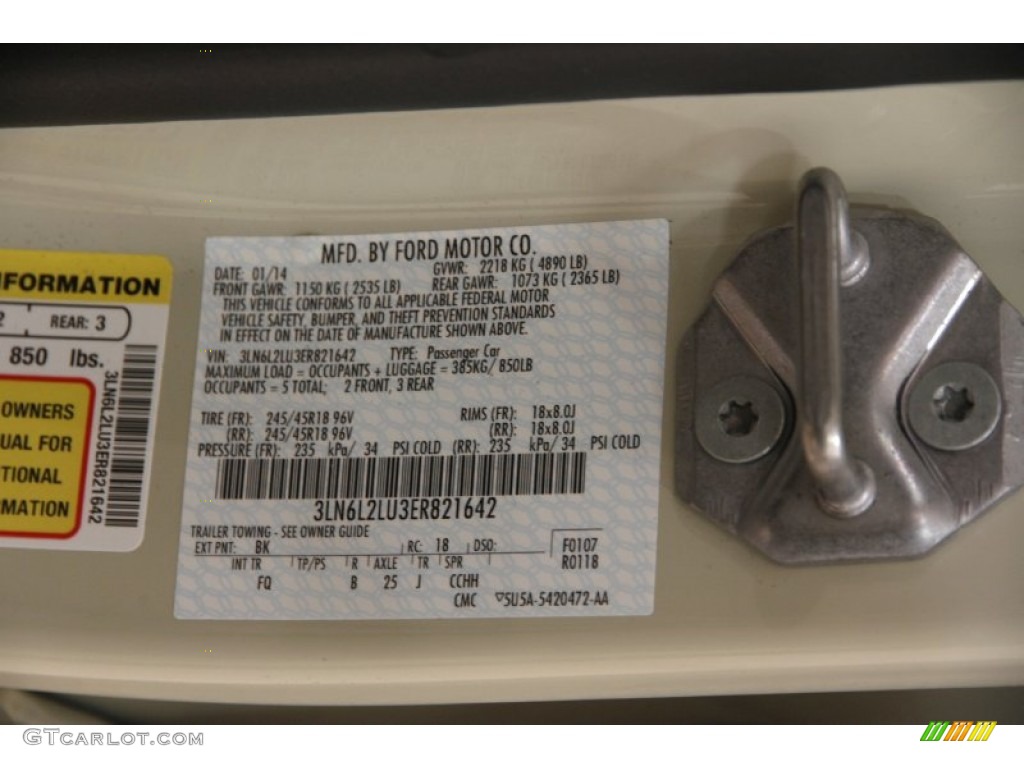 2014 MKZ Color Code BK for Platinum Dune Photo #102147913