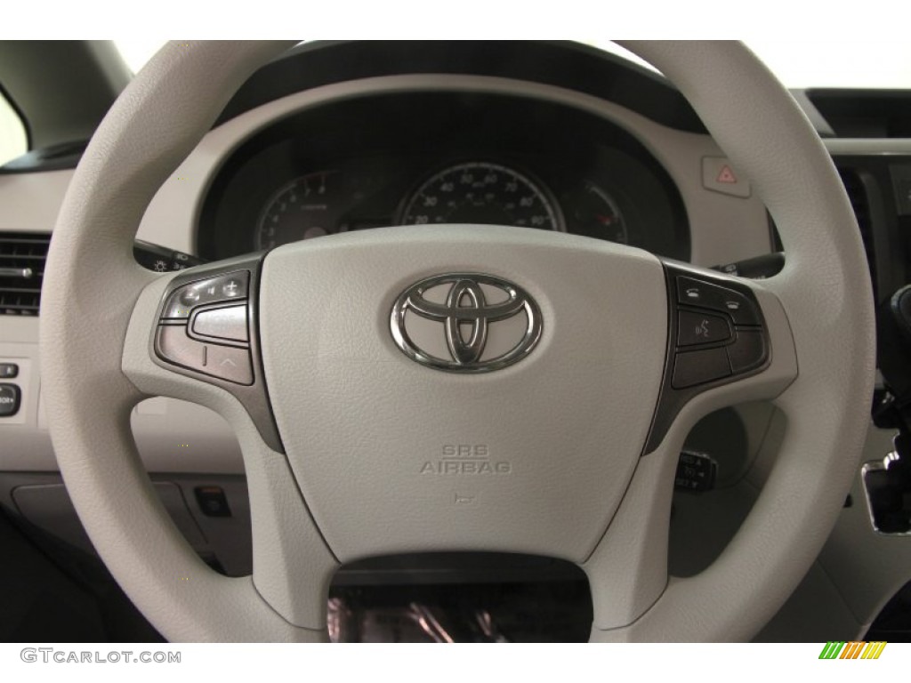 2012 Toyota Sienna LE Light Gray Steering Wheel Photo #102148700