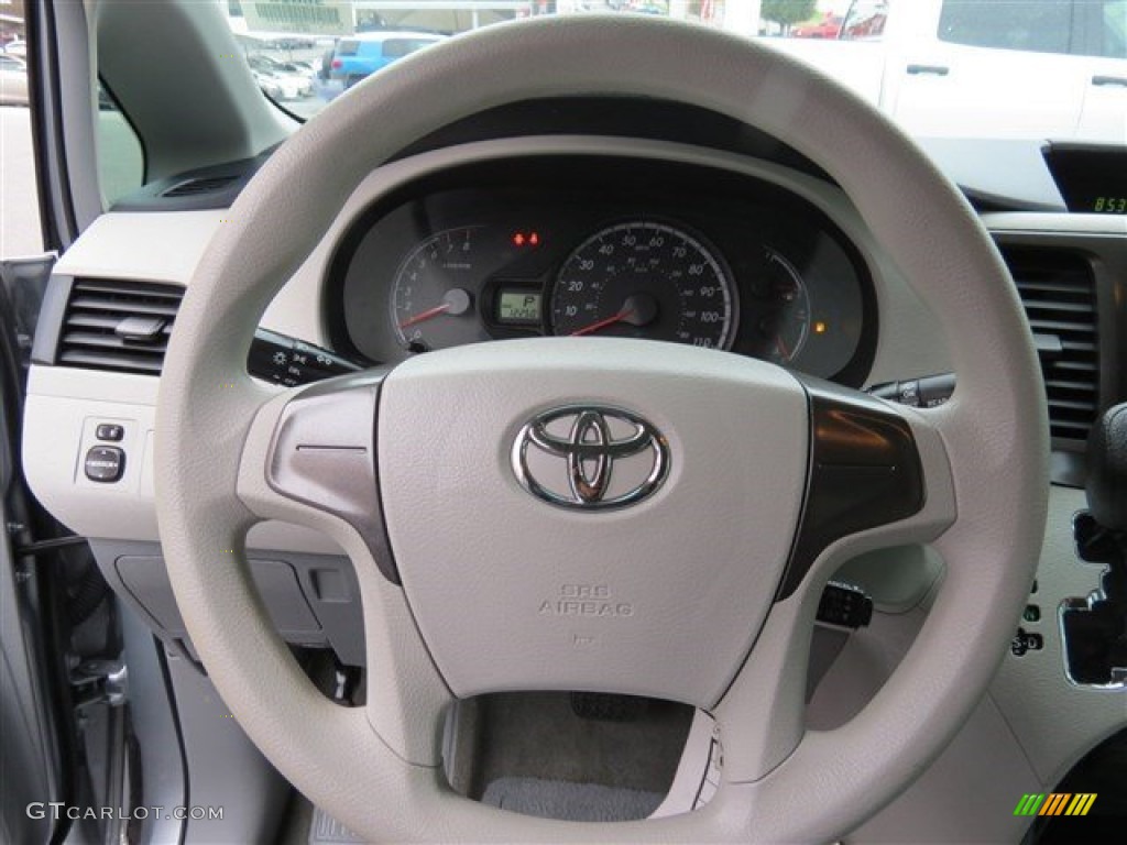 2014 Toyota Sienna L Light Gray Steering Wheel Photo #102149996