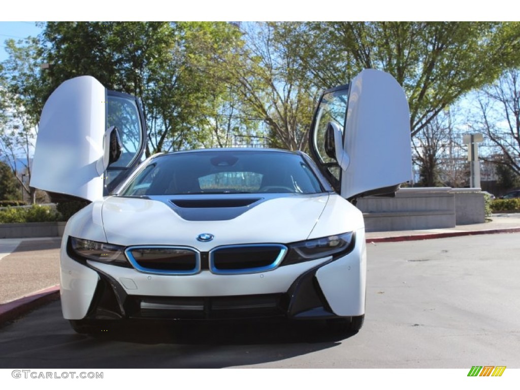 Crystal White Pearl Metallic 2015 BMW i8 Giga World Exterior Photo #102151016