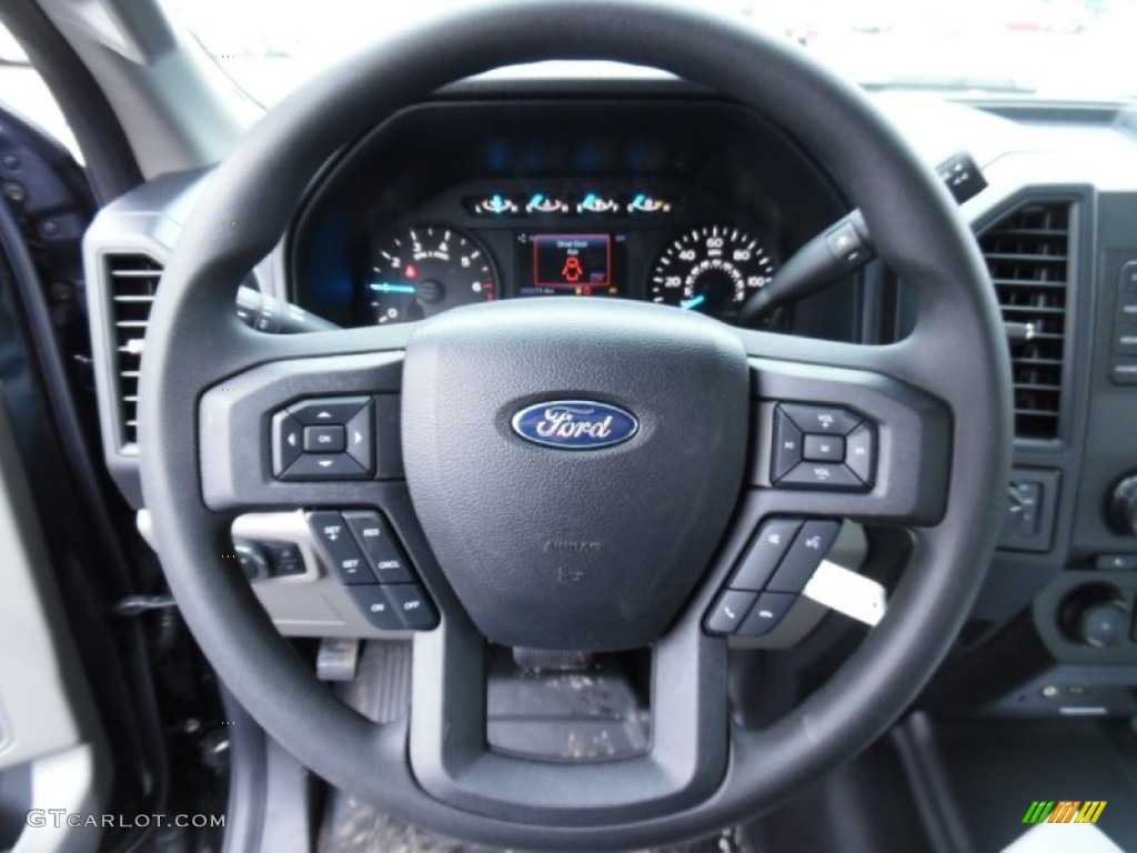 2015 Ford F150 XL SuperCab 4x4 Medium Earth Gray Steering Wheel Photo #102151337